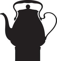 A black and white silhouette of a teapot vector
