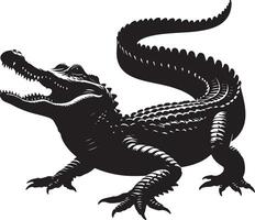 Alligator silhouette illustration vector