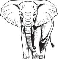 An elephant is standing in a drawing style vector