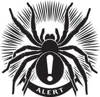 A spider with the word alert on it vector
