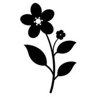 A black and white flower silhouette on a white background vector
