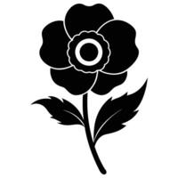 A black and white flower with a white center vector