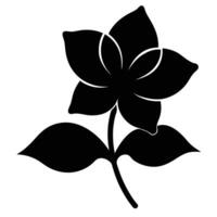 A black and white flower silhouette on a white background vector