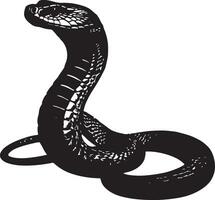 A black and white illustration of a snake vector