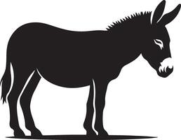 A silhouette of a donkey on a white background vector