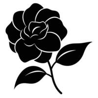 A black rose is shown on a white background vector