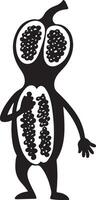 A cartoon fruit with a face and hands vector