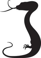A black snake with long tail on a white background vector