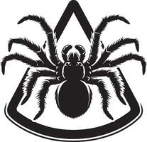 A black and white spider in a triangle vector