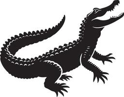 A silhouette of an alligator on a white background vector