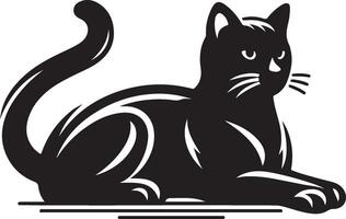 Black cat sitting on a white background vector
