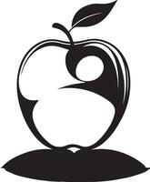 An apple with a yin yang symbol on it vector