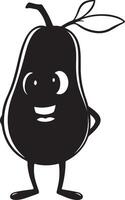 A cartoon pear with a smile on its face vector