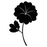 Black and white silhouette of a flower vector