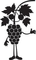 Grapes cartoon character vector