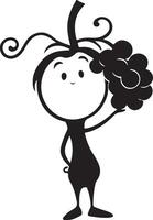 A cartoon character holding a black grape vector