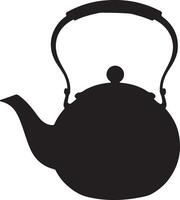A black and white silhouette of a teapot vector