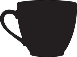 A black and white silhouette of a cup vector