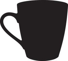 A black cup with a handle on a white background vector