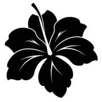 Black and white hibiscus flower clip art vector