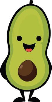 An avocado with a smile on its face vector