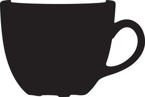 A black cup with a handle on a white background vector
