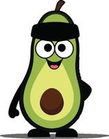 An avocado with a black hat and a smile vector