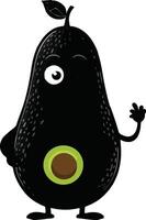 An avocado character with a green leaf on its head vector