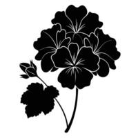 Black and white silhouette of a flower vector