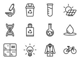eco friendly lab icon outline and linear style vector