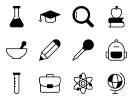 education and science lab Icons for web design vector