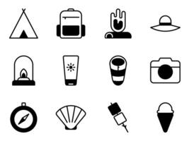 beach camp Icons for web design vector