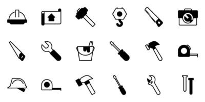Construction Tools icon set vector