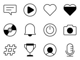 game and social media UI icon collection vector