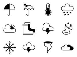 weather rain icon simple collection vector