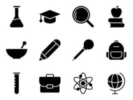 education and science lab icon in black solid vector