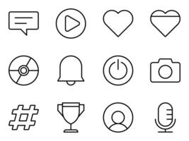 simple game and social media icon set vector