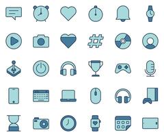 Technology and Game icon set design vector