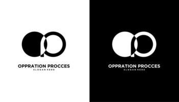 OP Letter simple initial logo icon illustration design vector