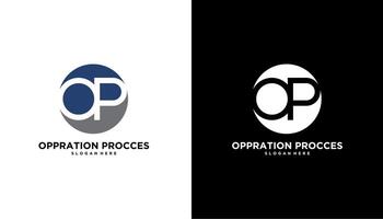 initial Letter OP simple logo icon illustration design vector