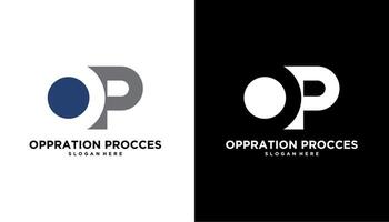 Letter OP simple logo icon illustration design vector