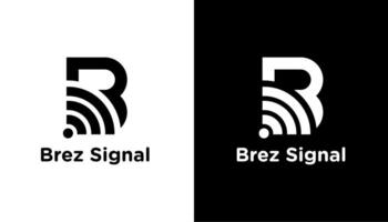 initial letter B with signal wifi logo design template vector