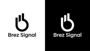initial letter B with signal wifi logo design template vector
