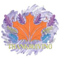 Isolated autumn leaf Happy thanksgiving poster vector