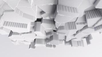 Big complex shape with blocks moving. 3d animation. video