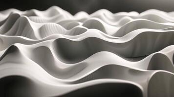 A close-up black and white photo of a textured surface with abstract, wavy lines. video