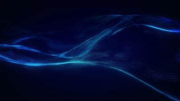 Futuristic Digital Technology Background Blue Wave Dots Animation Loop For Data Visualization video