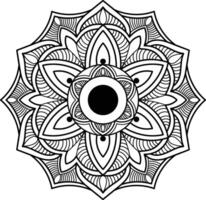 Elegant and simple mandala design for coloring books, featuring relaxing patterns that promote mindfulness. Perfect for yoga logo designs and wellness branding vector