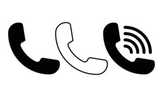 Call Icon Collection Set with White Background vector