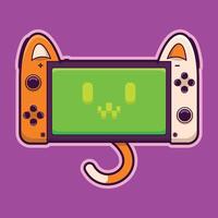 game console cat shape illustration vector